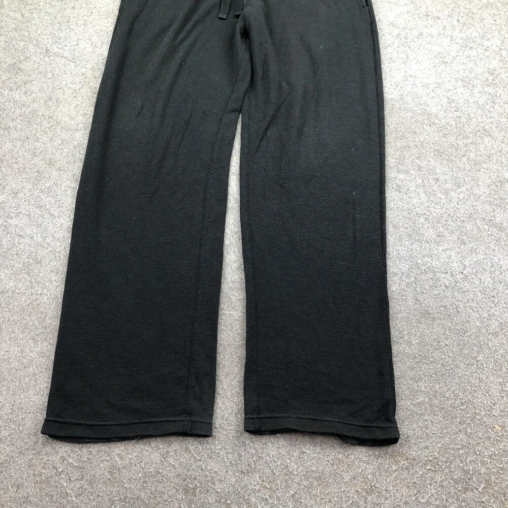 Polo Ralph Lauren Lounge Pants Mens Medium Black Waffle Drawstring Sleepwear
